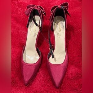 Women's Red Satin Heels